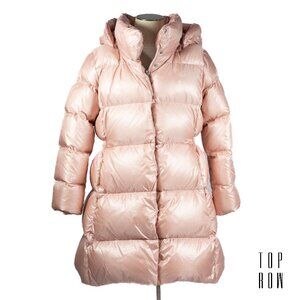 Polo Ralph Lauren Girls Metallic Down Hooded Long Jacket - Hint of Pink Metallic
